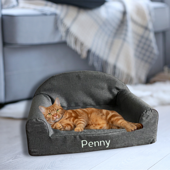 Personalised Pet Bed - Small - Smokey Snooze Grey