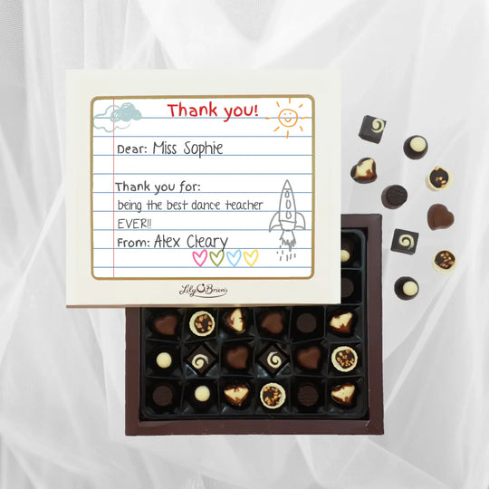 Personalised Box of Lily O'Brien's Chocolates - Kid's Notebook