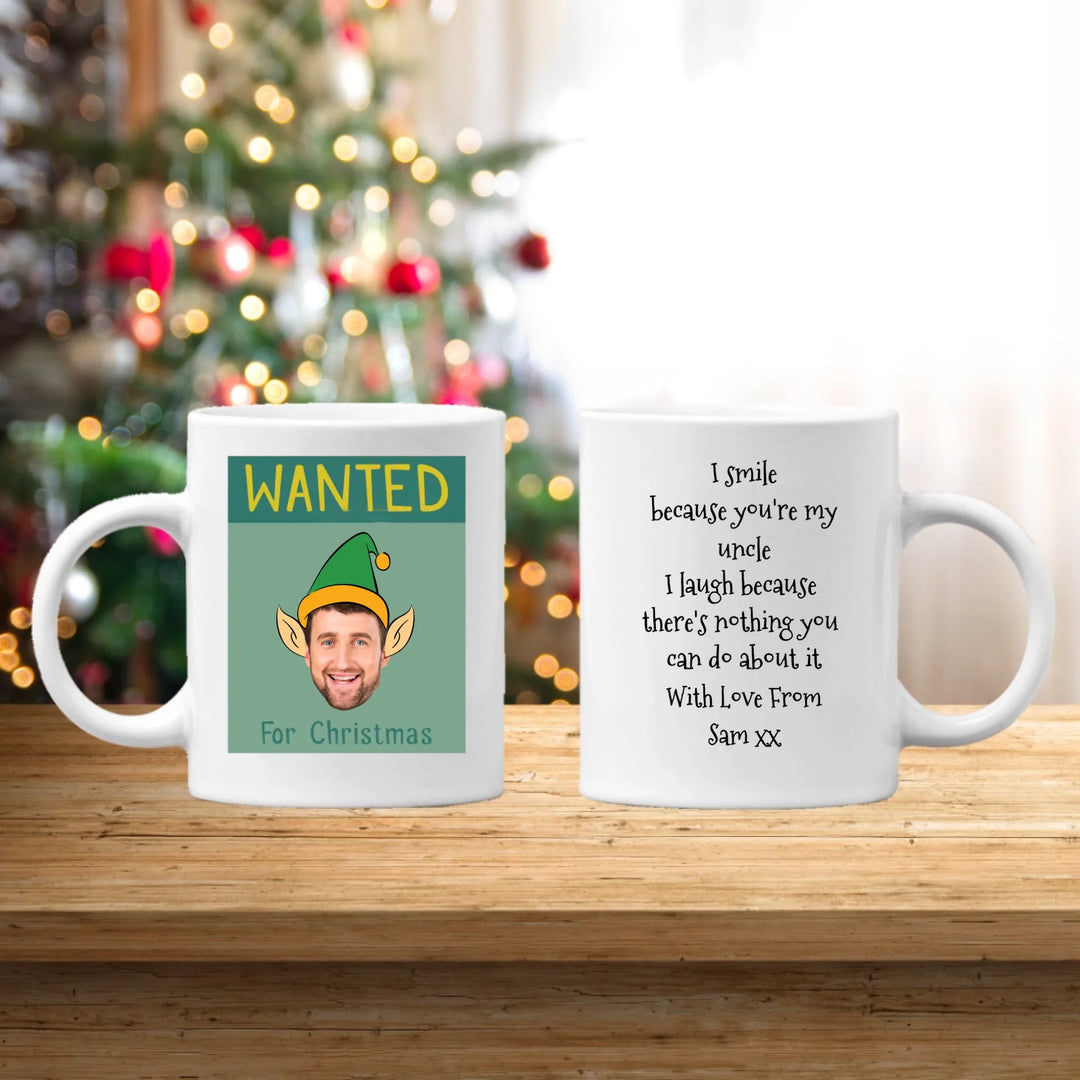 Personalised Christmas Elf Mug - Upload Your Own Photo