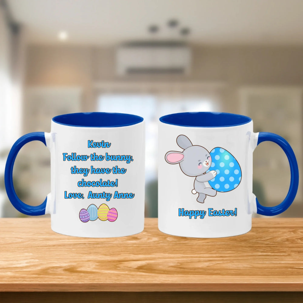 Personalised Easter Mug for Boys - Follow the Bunny
