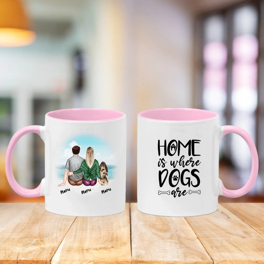 Personalised Mug - Couple and Dog
