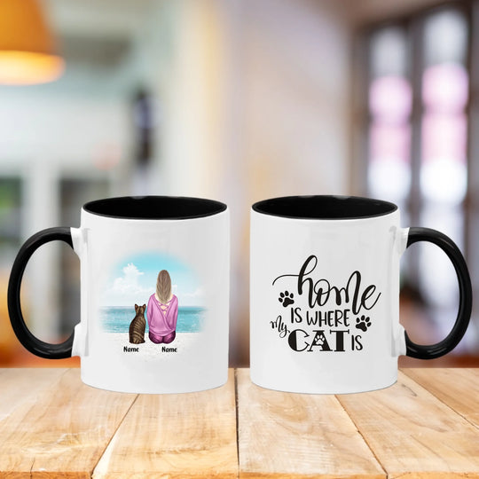 Personalised Mug - Girl and Cat