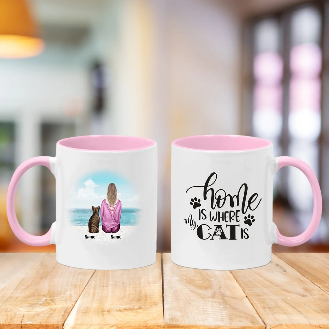 Personalised Mug - Girl and Cat