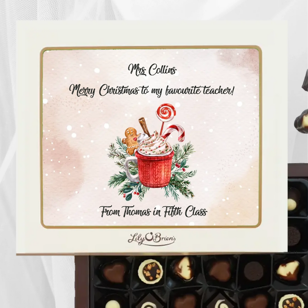 Personalised Box of Lily O'Brien's Chocolates - Christmas Wishes for Teacher