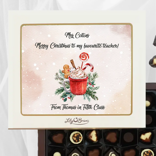 Personalised Box of Lily O'Brien's Chocolates - Christmas Wishes for Teacher