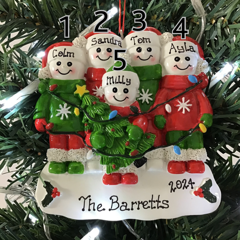 Personalised Christmas Decorations - Frosty Family Tree 5 NEW