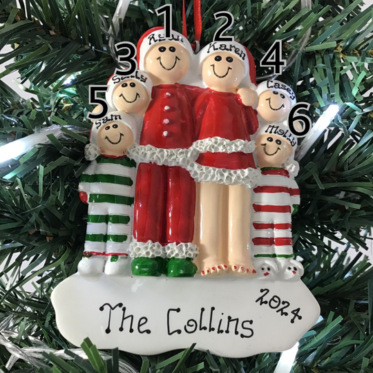 Personalised Christmas Ornament - Festive Family 6 NEW