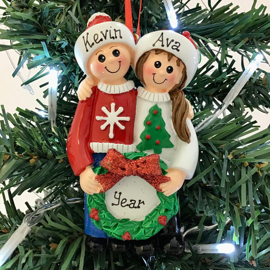 Personalised Christmas Ornament - Ugly Christmas Jumpers Couple