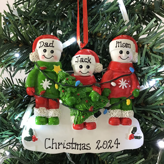 Personalised Christmas Ornament - Frosty Family Tree 3 NEW