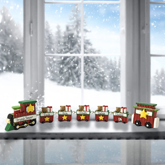 Personalised Linking Train 5 Carriages in 'Our Christmas Express' Gift Box