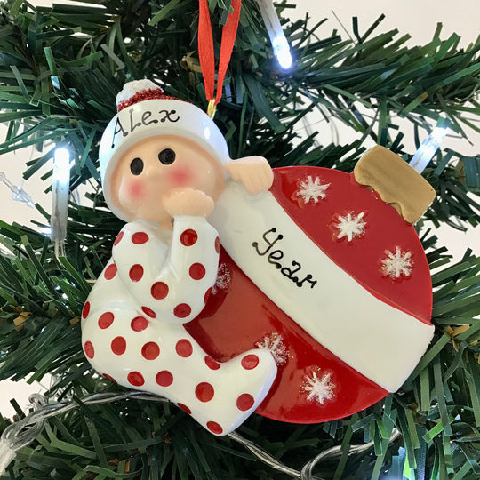 Personalised Christmas Decoration - Spotty PJs