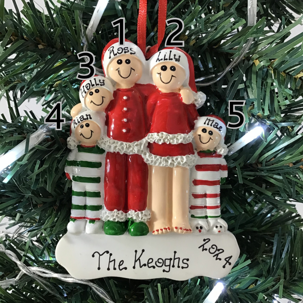 Personalised Christmas Decorations - Festive Family 5 NEW