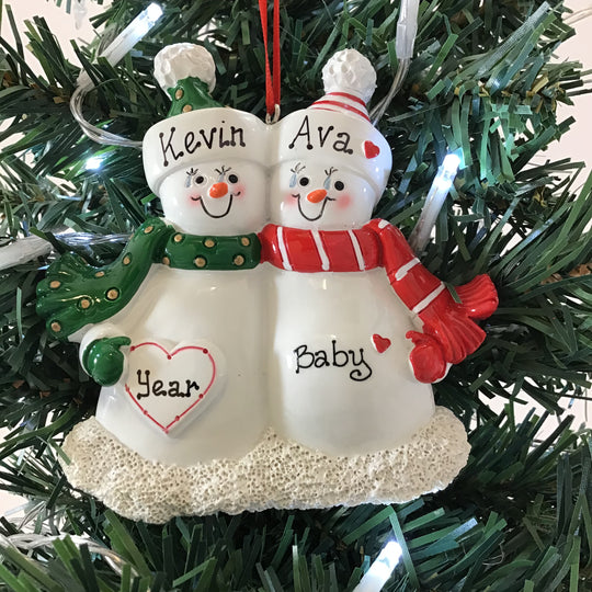 Personalised Christmas Ornament - Expecting Couple Baby Bump