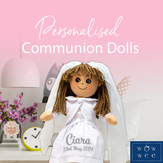 Personalised Communion Rag Doll - Brown Hair