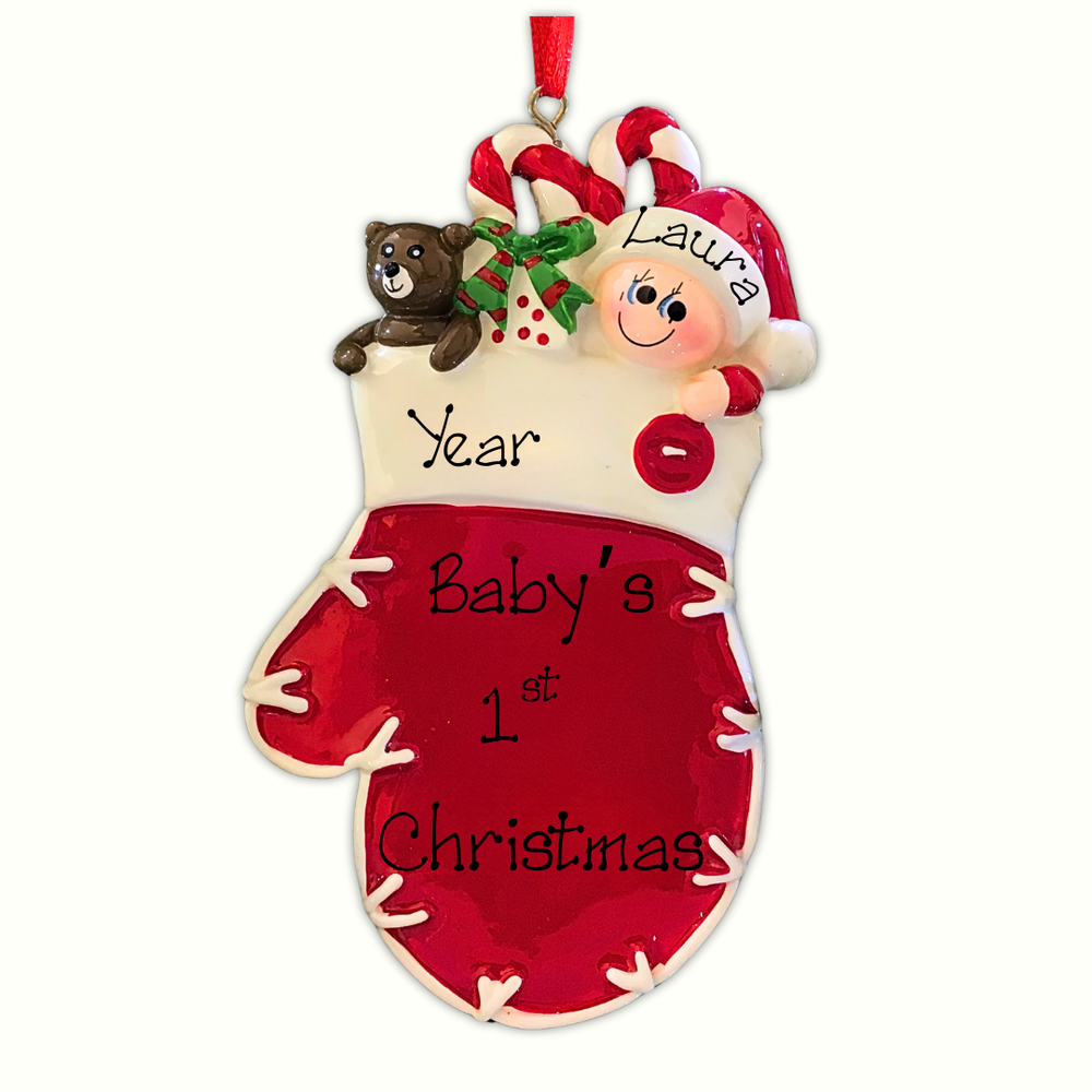 Personalised  Ornament - Christmas Mitten