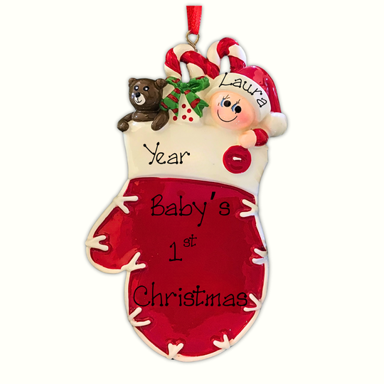 Personalised  Ornament - Christmas Mitten