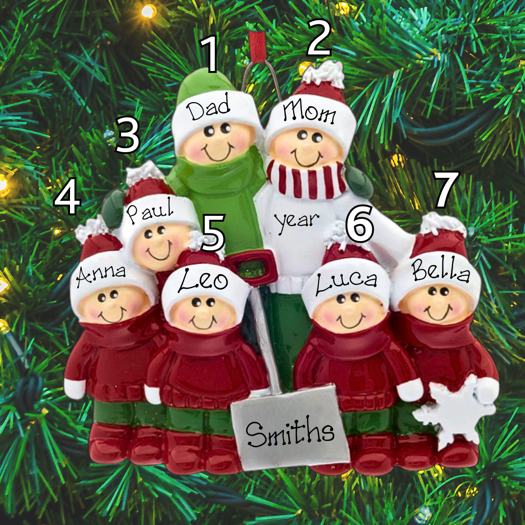 Personalised Christmas Ornaments - Shovel Family 7
