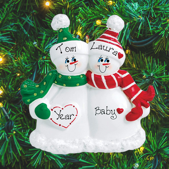 Personalised Christmas Ornament - Expecting Couple Baby Bump