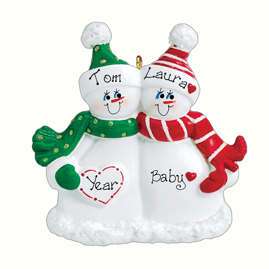 Personalised Christmas Ornament - Expecting Couple Baby Bump