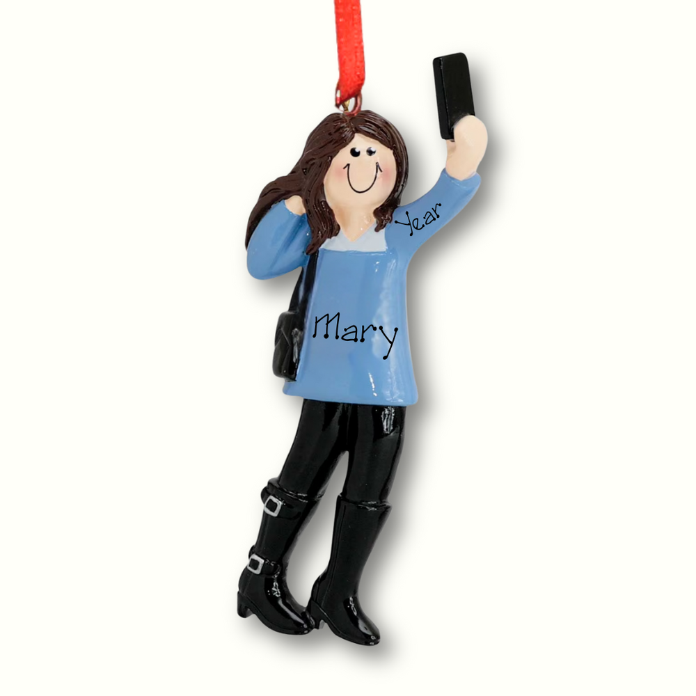 Personalised Christmas Tree Ornament - Selfie Girl