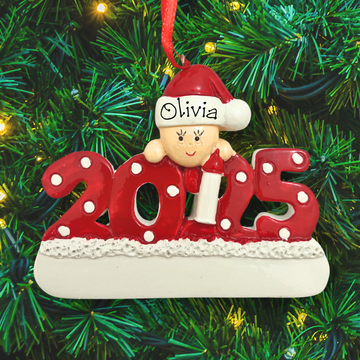 Personalised Christmas Ornament - 2025 RED
