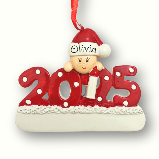 Personalised Christmas Ornament - 2025 RED