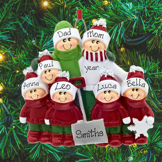 Personalised Christmas Ornaments - Shovel Family 7