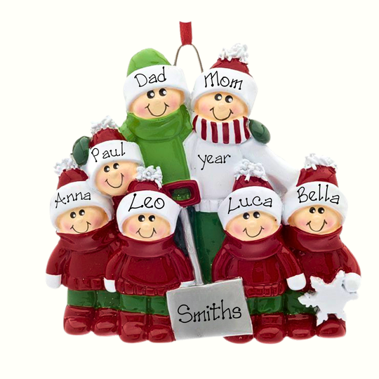 Personalised Christmas Ornaments - Shovel Family 7
