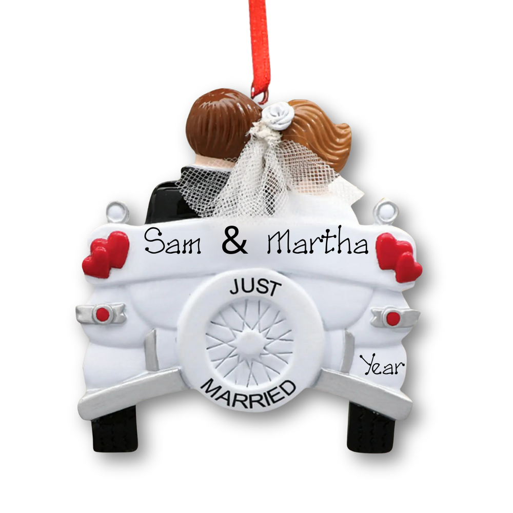 Personalised Wedding Ornament - Vintage Wedding Car