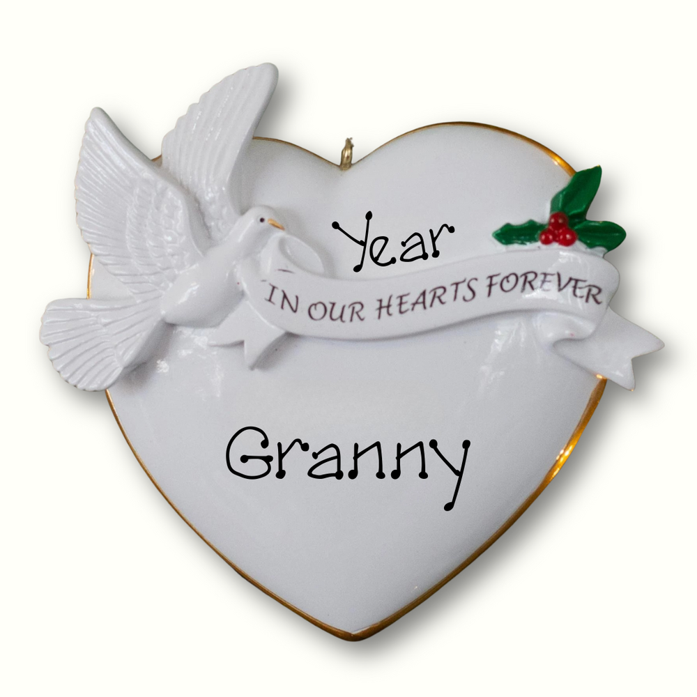 Personalised Christmas Ornament - In Our Hearts Forever with Holly