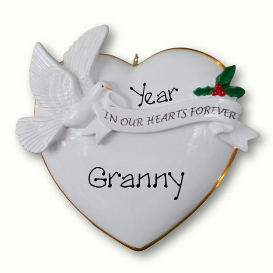 Personalised Christmas Ornament - In Our Hearts Forever with Holly