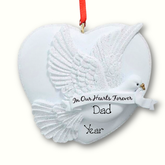 Personalised Christmas Ornament - In Our Hearts Forever Dove