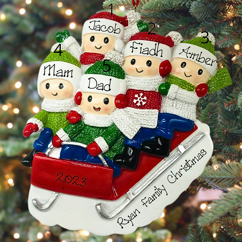 Personalised Christmas Ornament - Sleigh Ride Fun 5