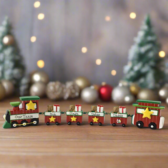 Personalised Linking Train 4 Carriages in 'Our Christmas Express' Gift Box