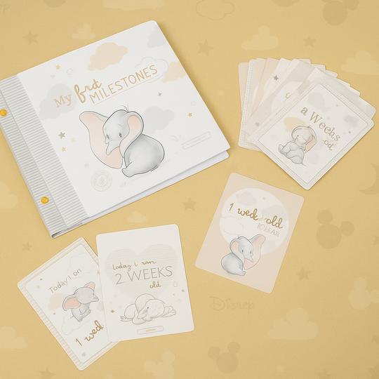 Personalised Disney Magical Beginnings Photo Album & Baby Milestone Cards