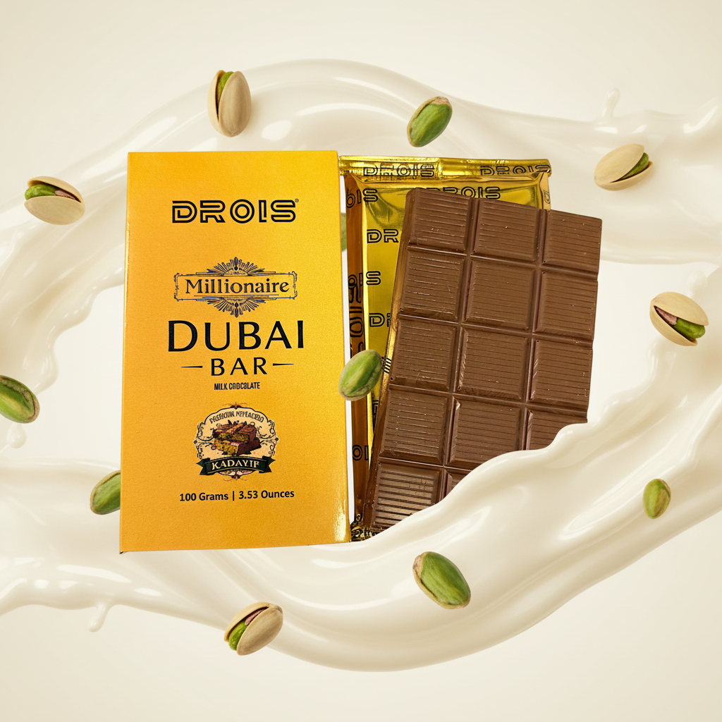 Dubai Bar Large Gourmet Milk Chocolate 100 grams - Made in Ireland