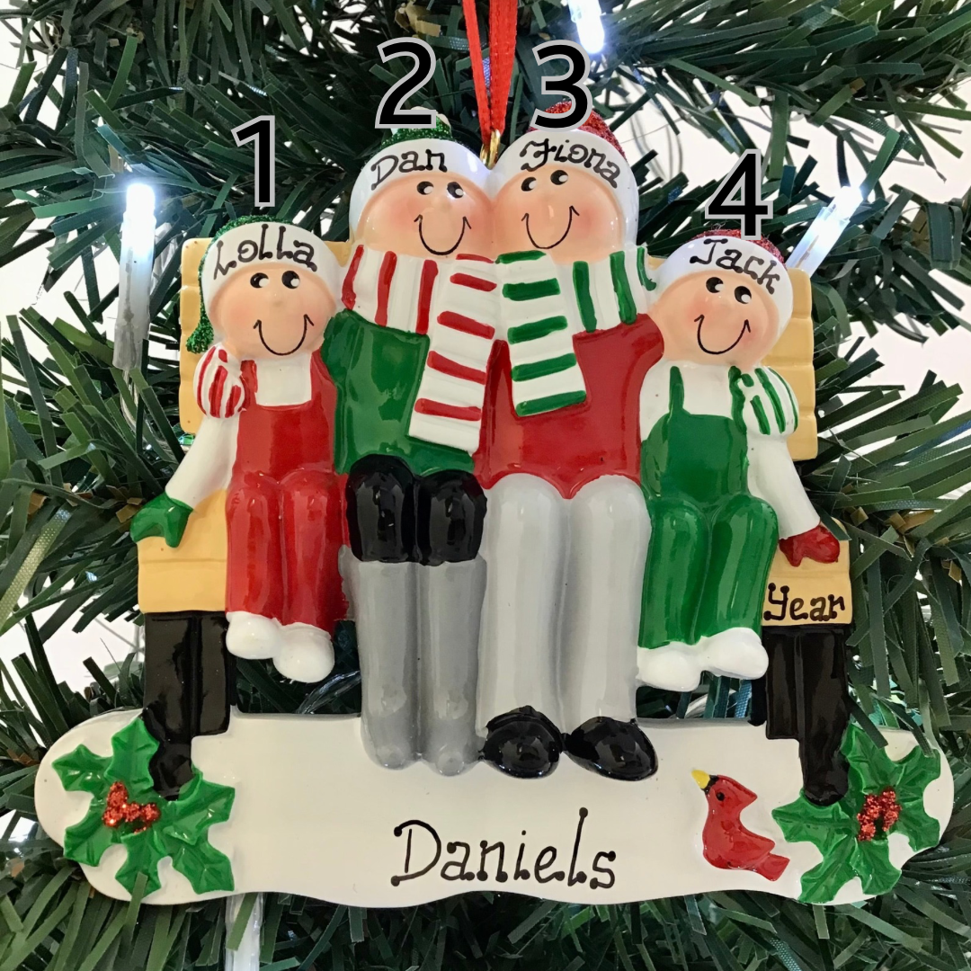 Personalised Christmas Ornament - Park Bench 4