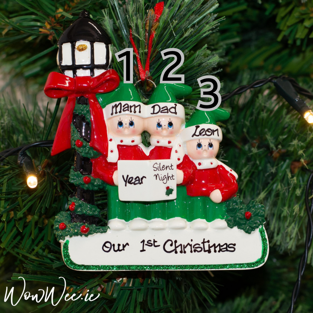 Personalised Christmas Ornament - Caroler Family 3