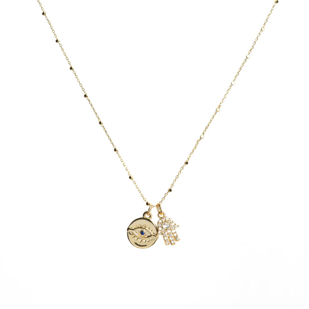 The Evil Eye and Hamsa Hand Gold Chain