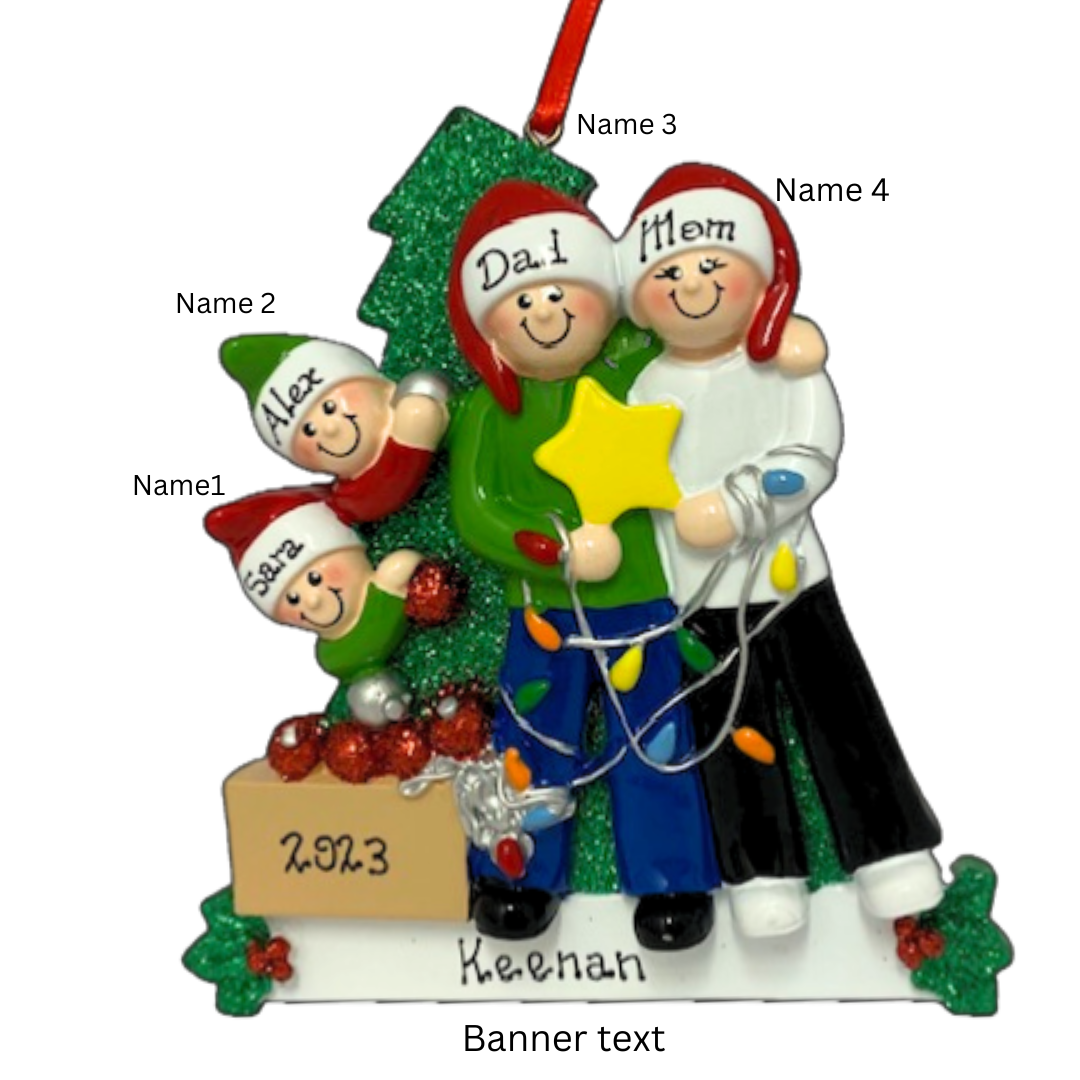 Personalised Christmas Ornament - Decorating the tree 4