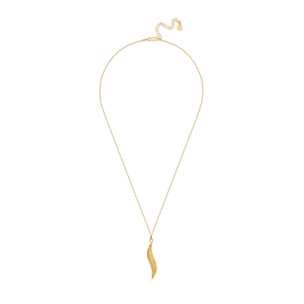 Feather Handcrafted Necklace 18ct Gold