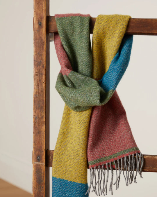 Personalised Foxford Scarf - Colour Block Lambswool Scarf