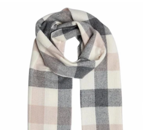Personalised Foxford Luxury Scarf - Neutral Block Check