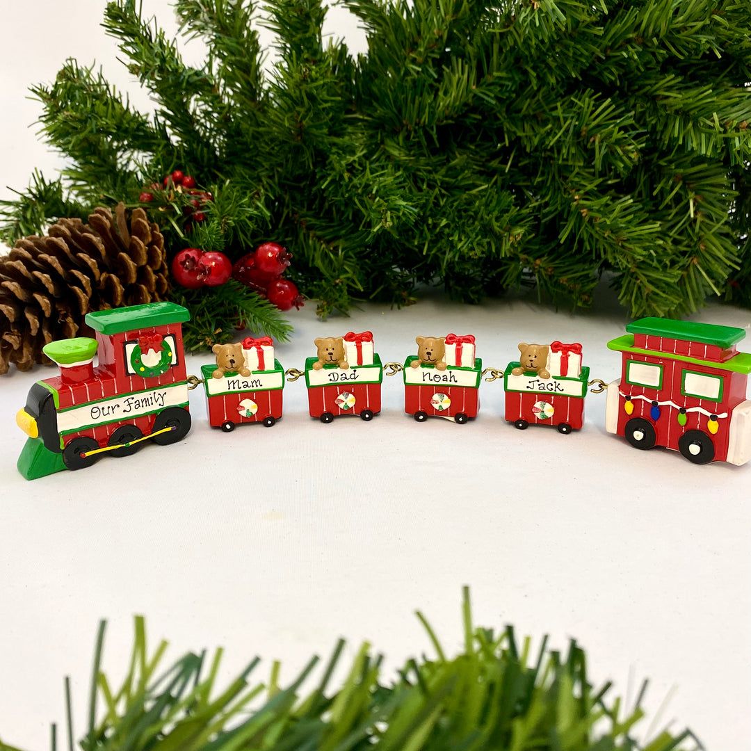 Personalised Linking Train 4 Carriages in 'Our Christmas Express' Gift Box