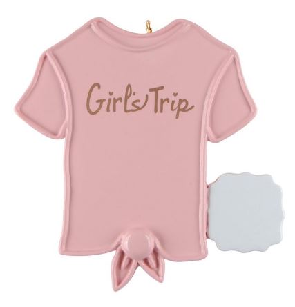 Personalised Girls Trip T-Shirt Ornament - NEW