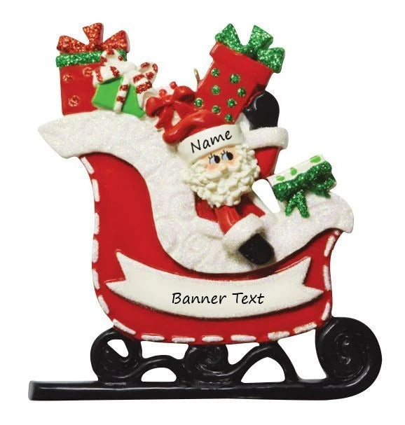 Personalised Christmas Decorations - Santa Gift Sleigh