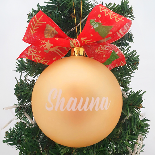 Personalised Luxury Christmas Bauble - Golden Globe - 10cm