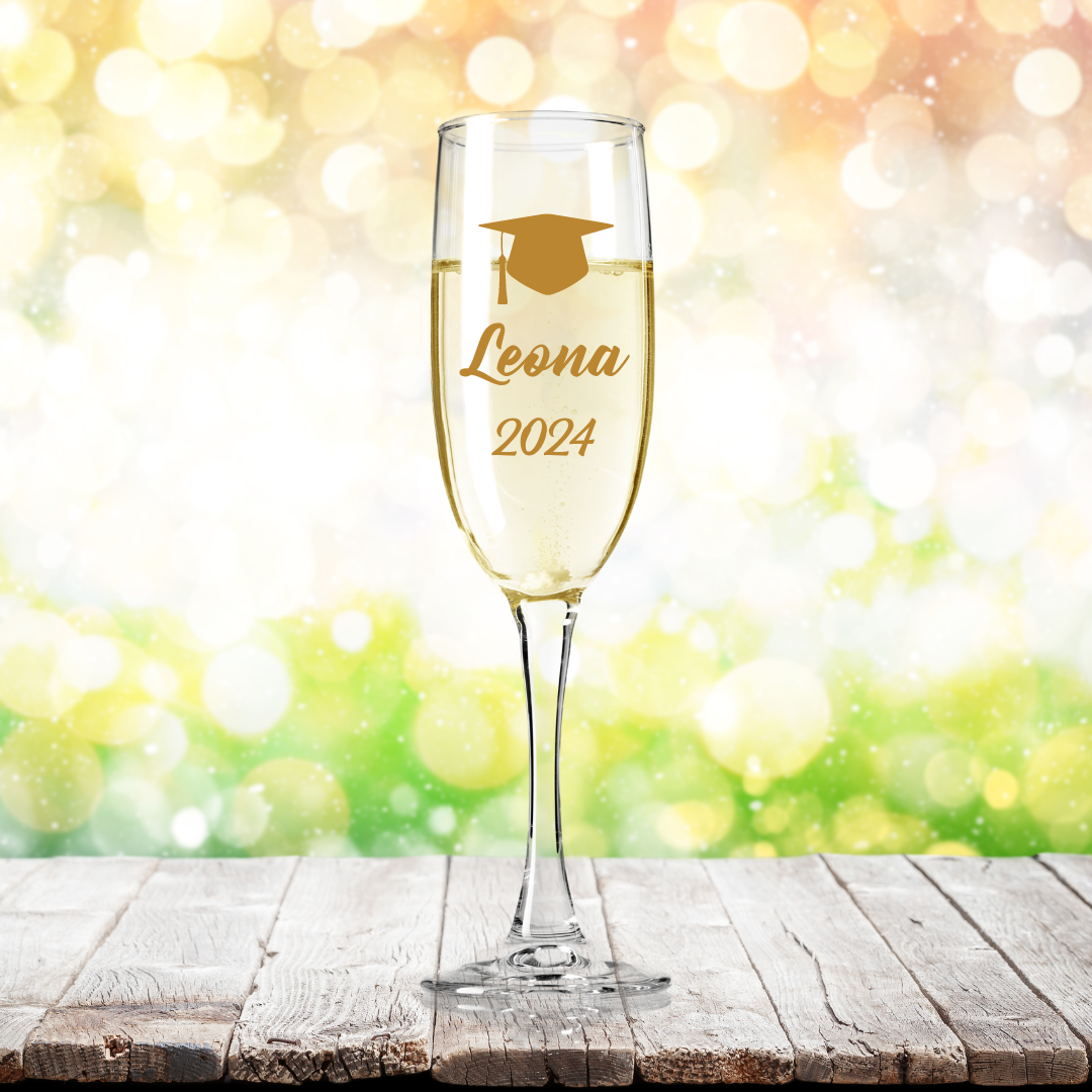 Personalised Graduation Champagne Glass