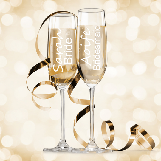 Personalised Bridal Champagne Glass - For Bride & Bridal Party