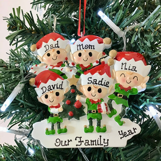 Personalised Christmas Ornament - Happy Elves 5 NEW